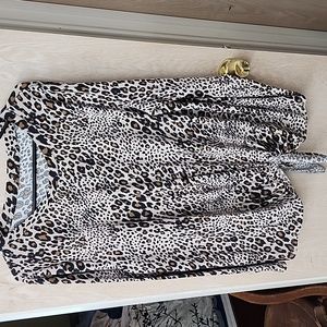 Maternity Leopard Print Long Sleeve Top- Large